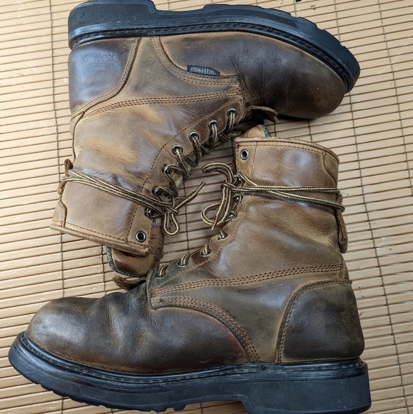 Tegopro Waterproof Brown leather steel toe Waterproof Hiker Work Boots Mens sz 9 - Picture 4 of 11